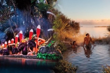 a group of people swimming in a body of water